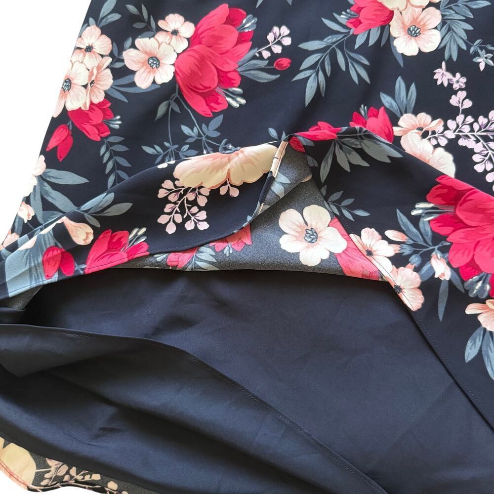 Ann Taylor Low Waist Y2k Floral Red Fairy Cottagecore A Line Midi Women Skirt 6 - Picture 7 of 8